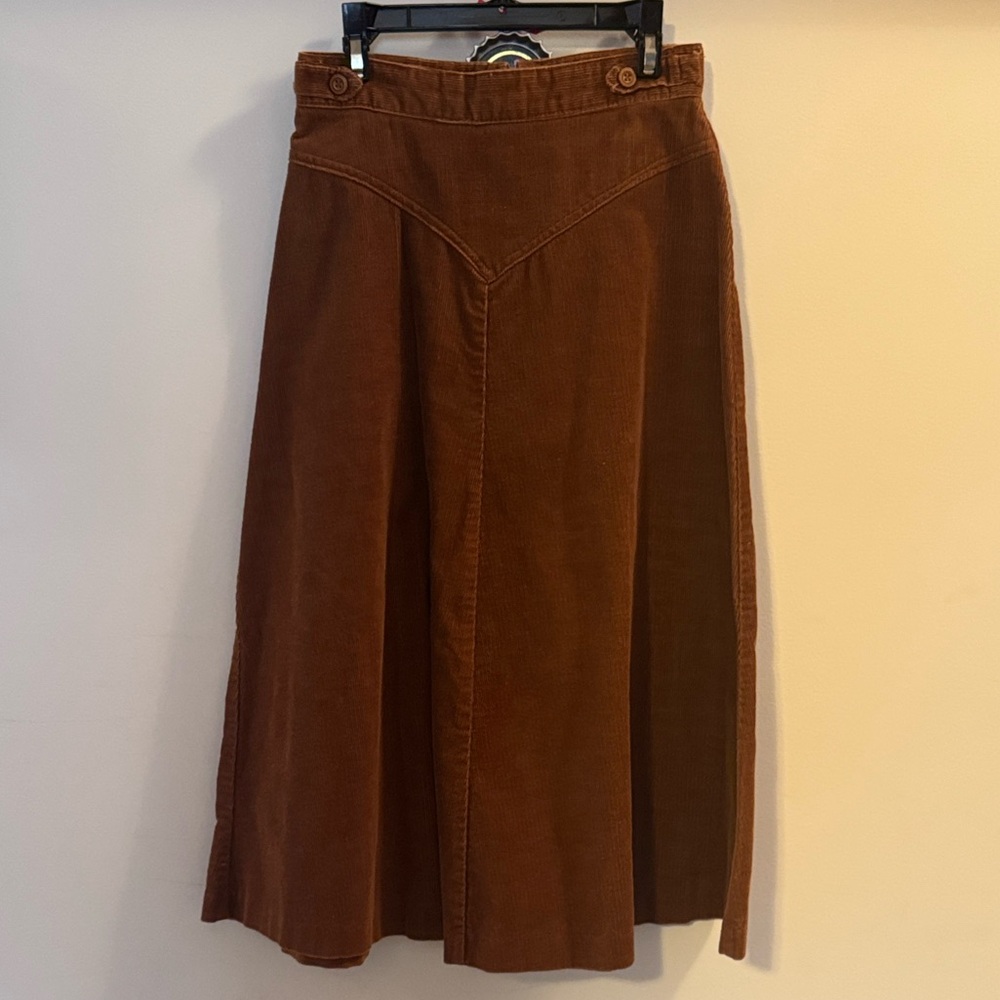 Chic Corduroy A-Line Skirt in Rich Brown